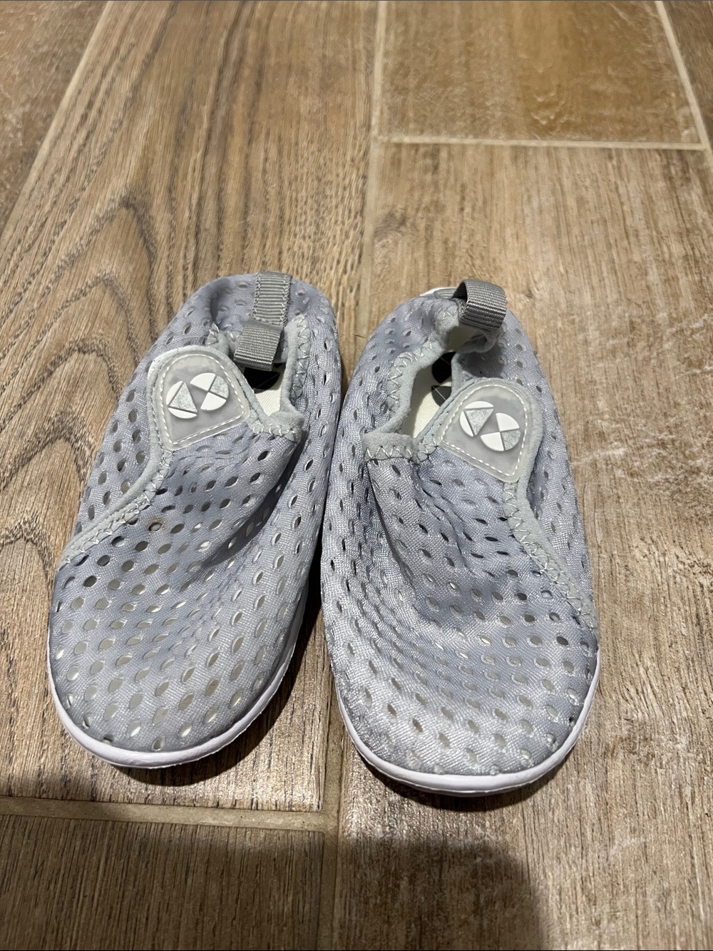 Kids Gray Mesh Water Shoes - Comfort Slip-On